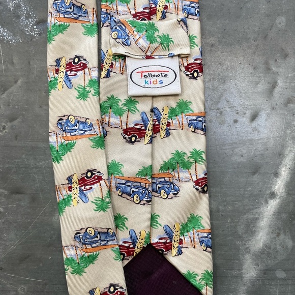 100% silk youth tie -surfing/palm tree print! - Picture 2 of 3